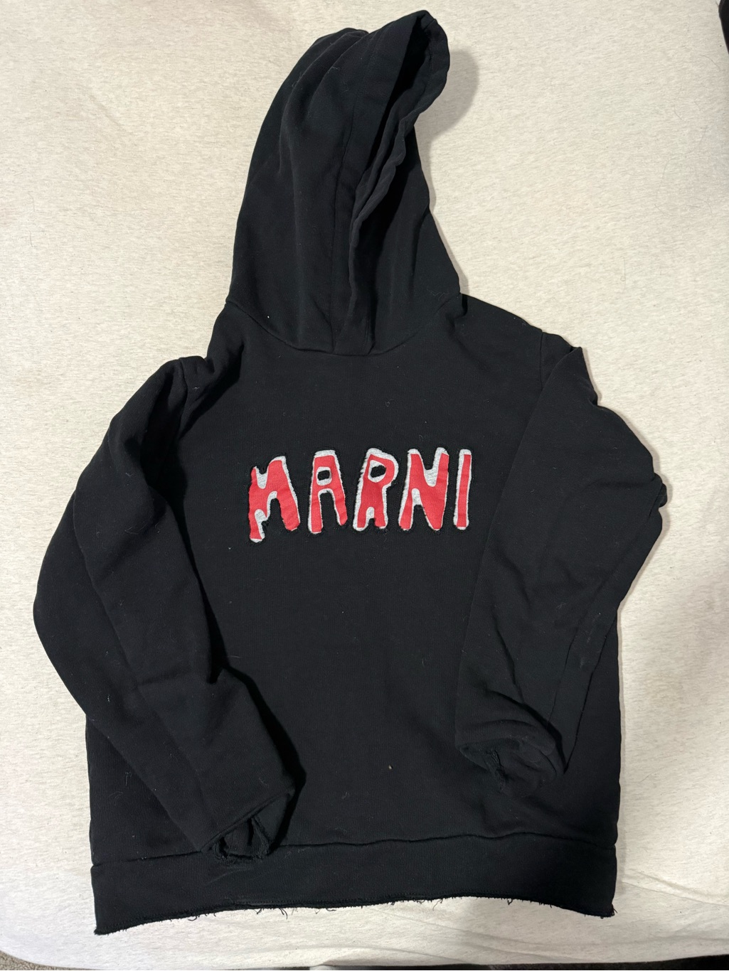 Marni Black Sweatshirt With Red Logo Tab